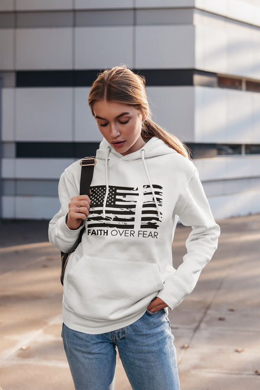 Faith Over Fear Unisex Heavy Blend™ Hoodie // Black