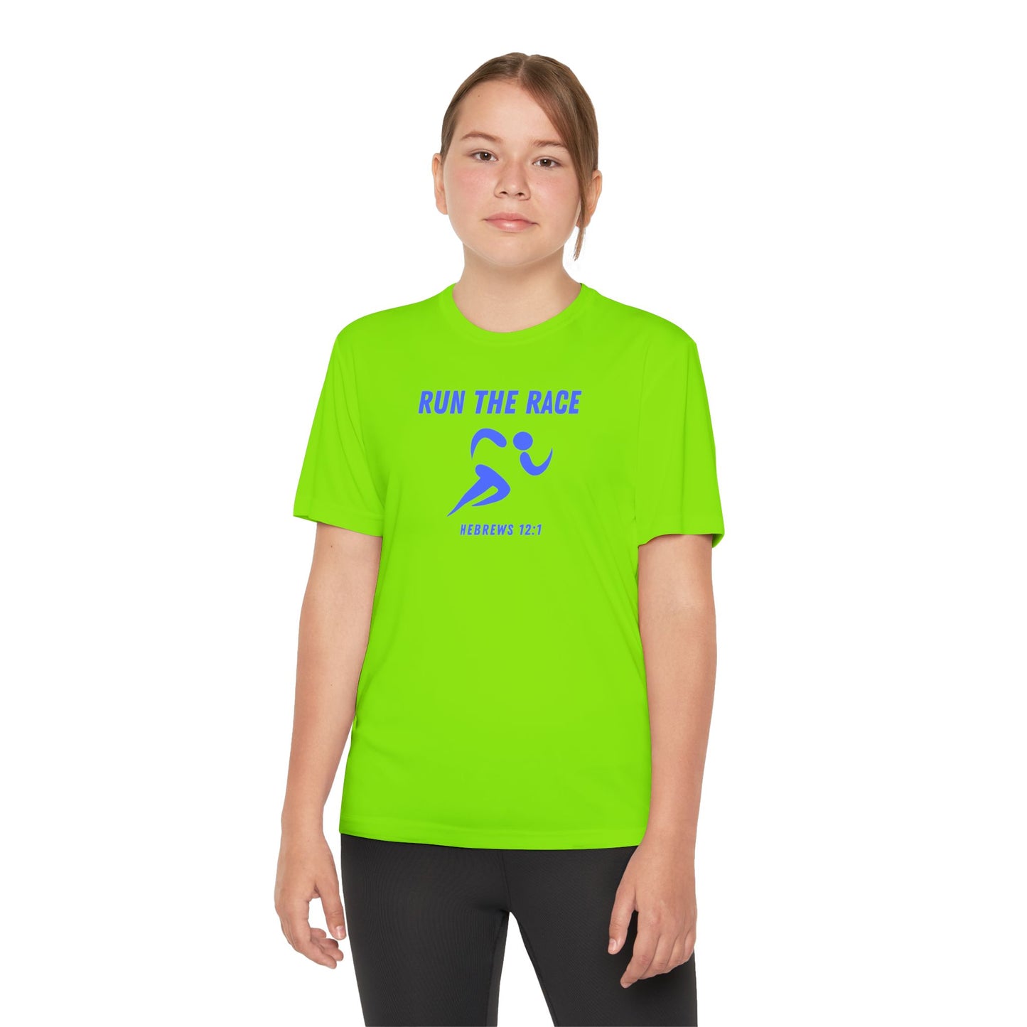 Youth Run The Race Performance Tee (blue print // other colors available)
