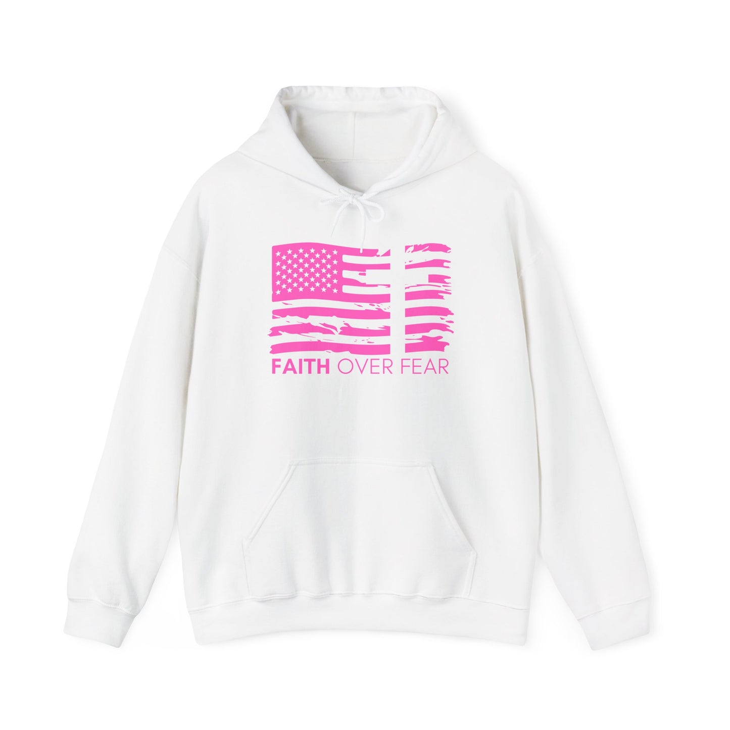 Faith Over Fear // 2 Timothy 1:7 Heavy Blend™ Hoodie (Pink//Front & Back Design)