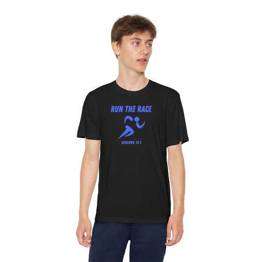 Youth Run The Race Performance Tee (blue print // other colors available)