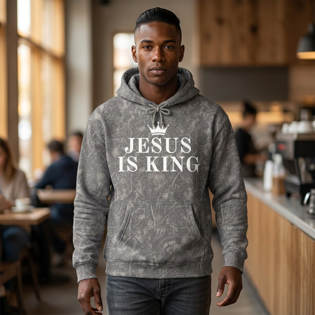 Jesus Is King Hoodie — Faith-Inspired Crown Graphic Pullover